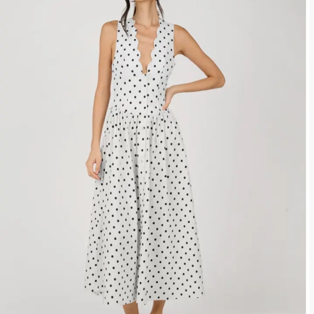 We wore what Button Front Scallop Dress